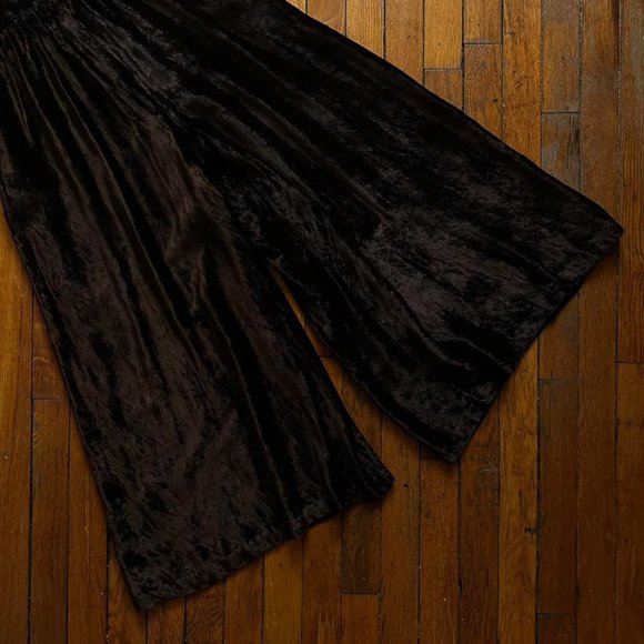 Vintage 70s Raymodes N.Y. Women's Brown Velvet Velour Wide Leg Onesie‎ Romper - Picture 7 of 7